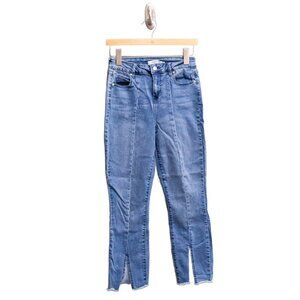 JustFab Seamed Jeggings with Split Front Ankle, Size 27